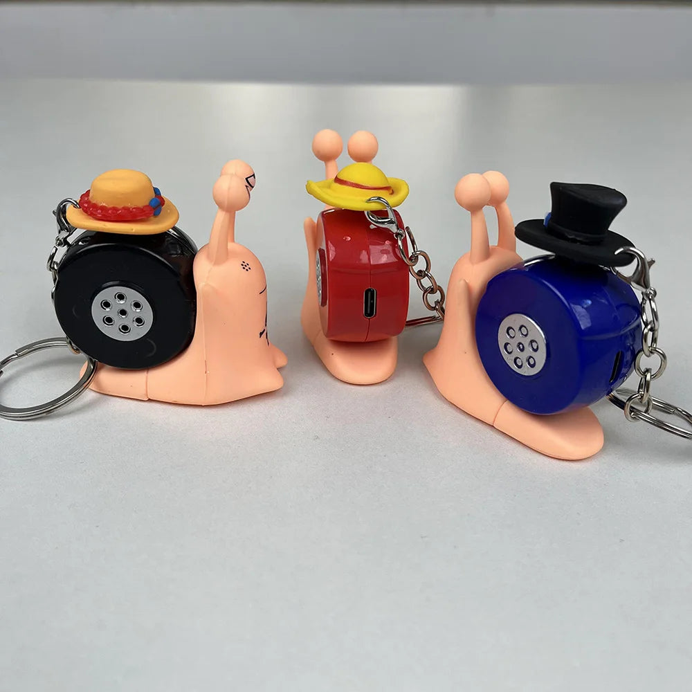 Den Den Mushi Sound Recording Keychain – Luffy, Sabo & Ace
