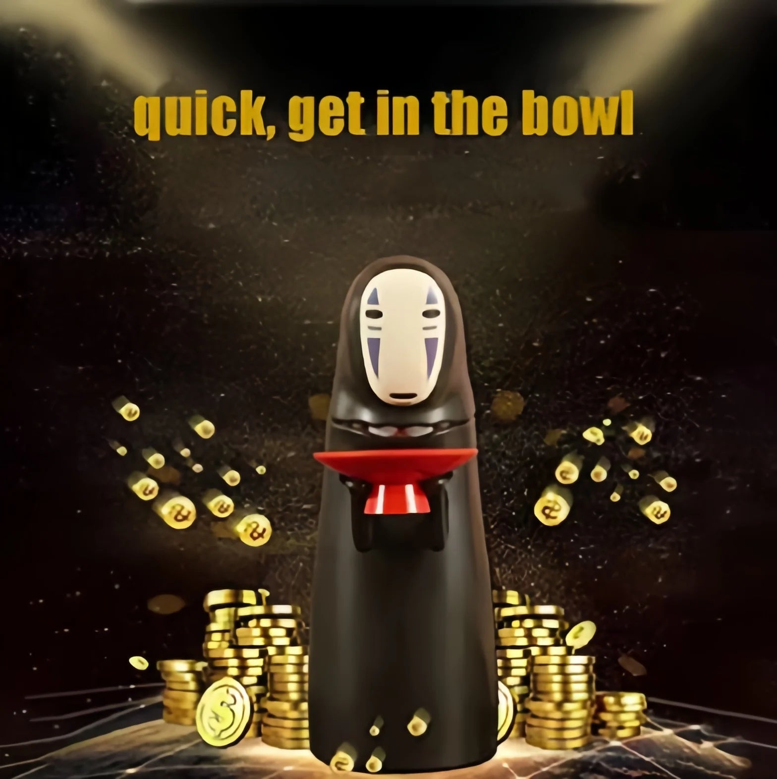 No-Face Piggy Bank Figure