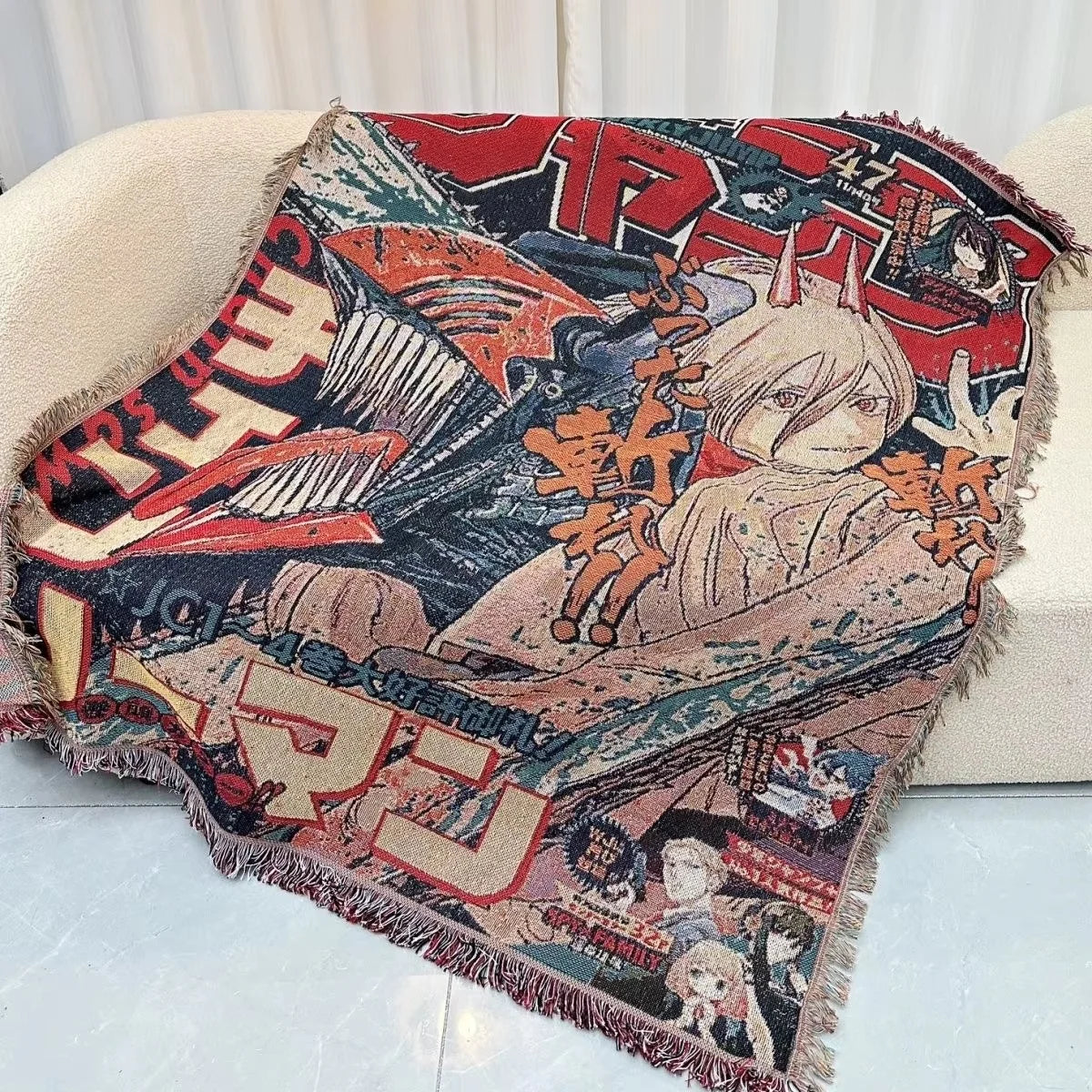 Anime Cotton Throw Blanket