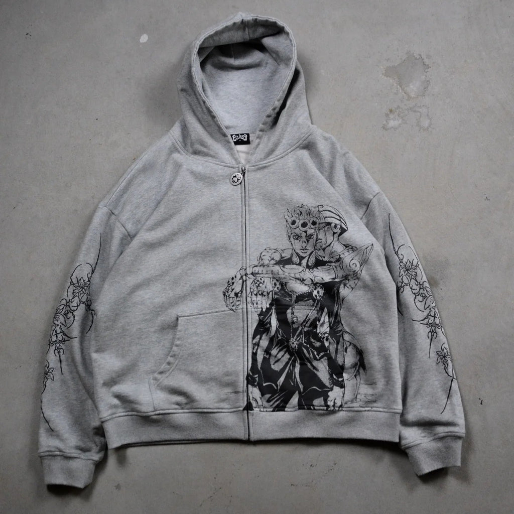 JJBA Harajuku Zip-Up Hoodie