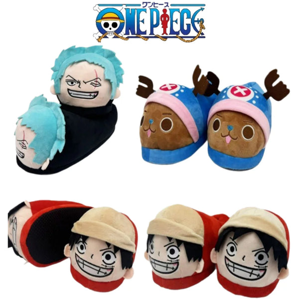 One Piece Luffy Plush Slippers