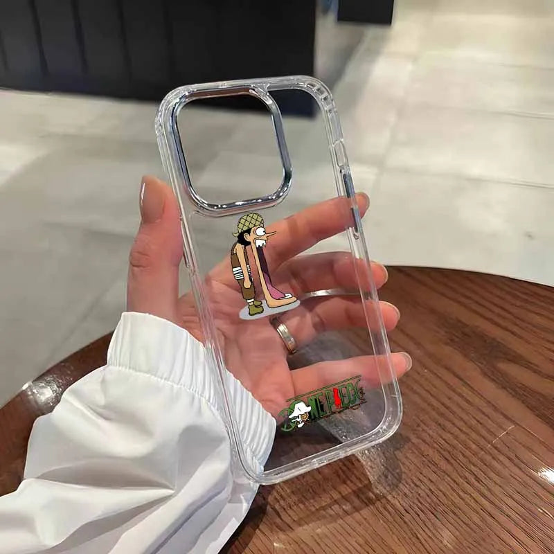 One Piece Transparent Silicone iPhone Funny Case