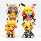 Pikachu Cosplay Demon Slayer 4-in-1 Figure Set