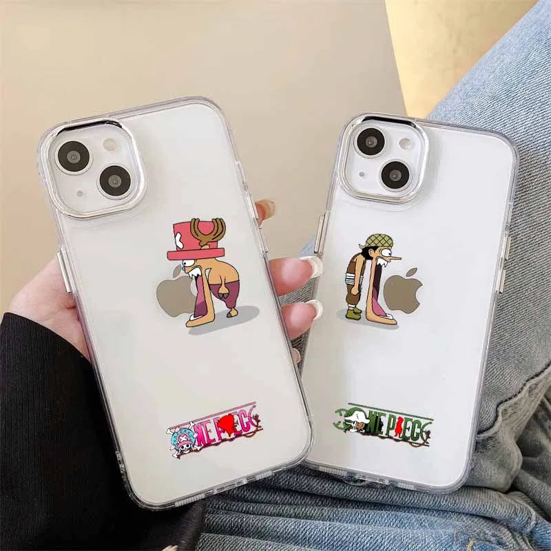 One Piece Transparent Silicone iPhone Funny Case