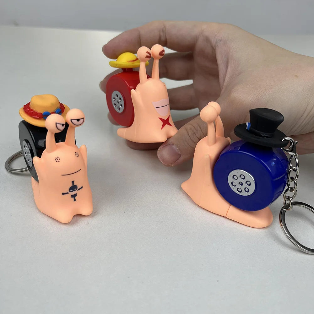 Den Den Mushi Sound Recording Keychain – Luffy, Sabo & Ace