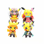 Pikachu Cosplay Demon Slayer 4-in-1 Figure Set