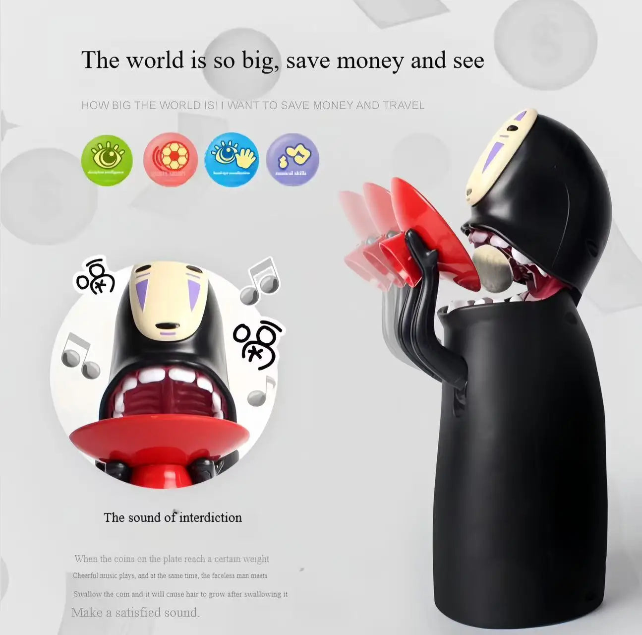 No-Face Piggy Bank Figure