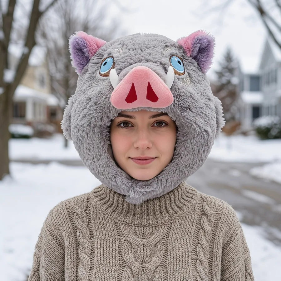 Inosuke Boar Plush Hat