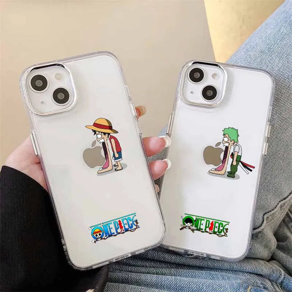 One Piece Transparent Silicone iPhone Funny Case