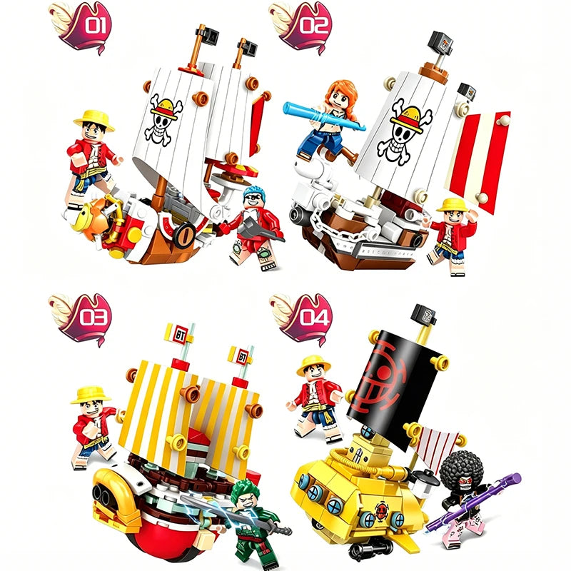 One Piece Thousand Sunny & Going Merry Building Blocks