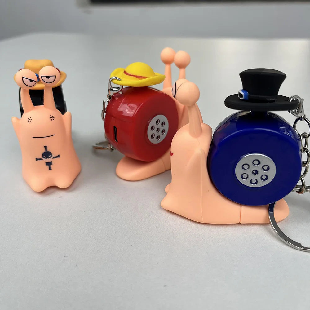 Den Den Mushi Sound Recording Keychain – Luffy, Sabo & Ace